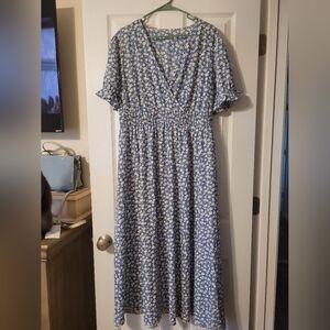 Floral Blue Maxi Dress